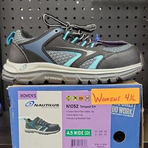 Nautilus Women's Tempest EH Athletic Work Shoes - Carbon Toe , Black and Teal